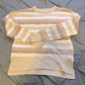 Tan striped sweater size M